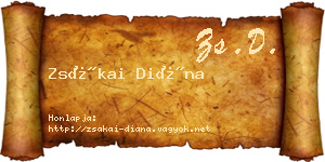 Zsákai Diána névjegykártya